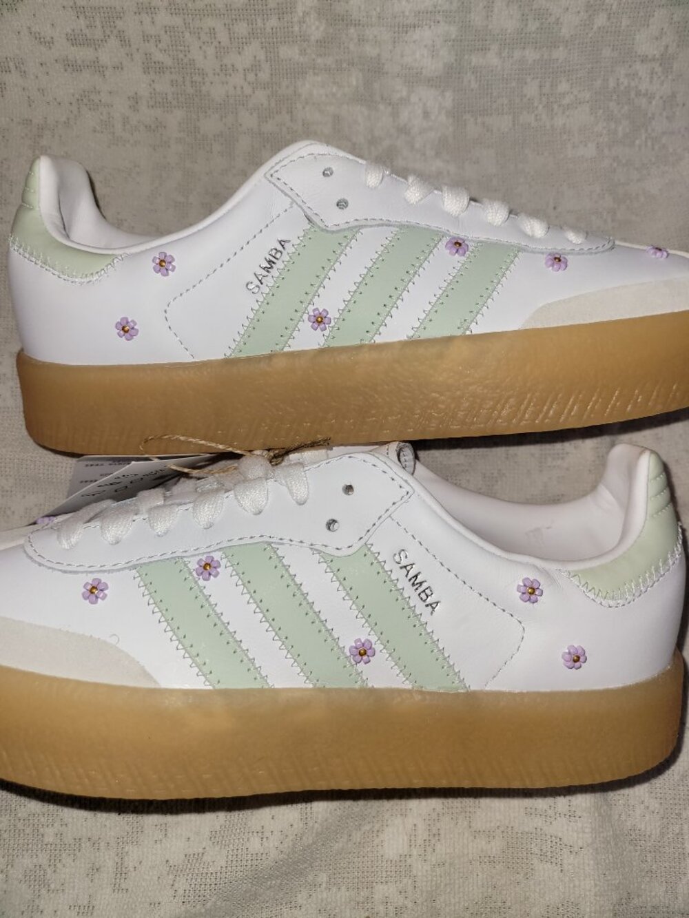 Adidas Sambae Samba Floral Off White Comfy Casual Shoes JS3953 Women's Size 7 - Picture 14 of 16